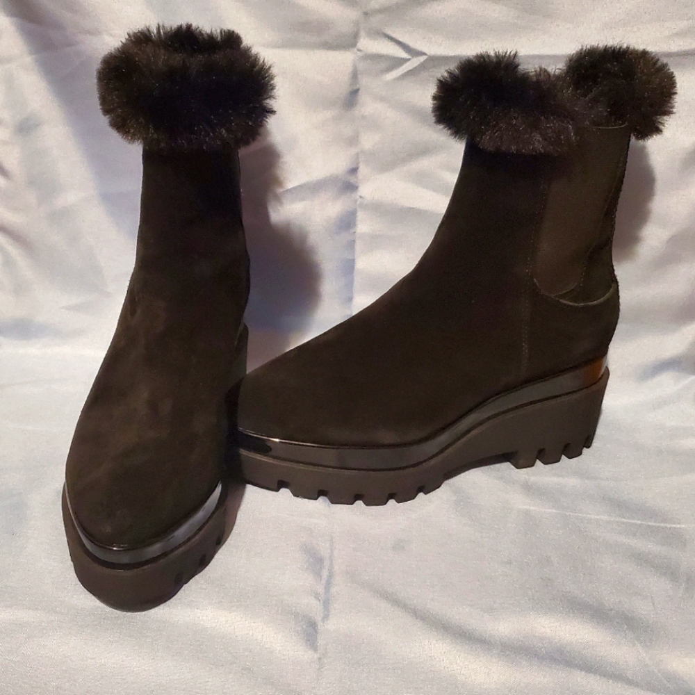 DKNY chunky fur boots
